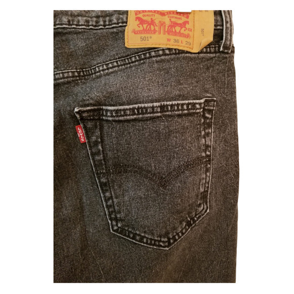 LEVI'S 501 Men's Dark Gray Straight Jeans Size 36x29 - Picture 7 of 7